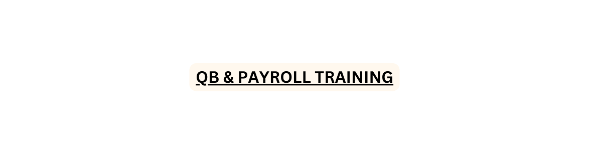 QB PAYROLL TRAINING